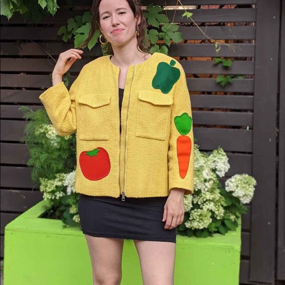 The Nanny inspired yellow veggie blazer
